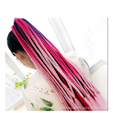 Wholesale 22''Girls Elastic Hair Rope Rubber Bands Hair Accessories Wig Ponytail Hair Ring Kids Twist Braid Rope Headband